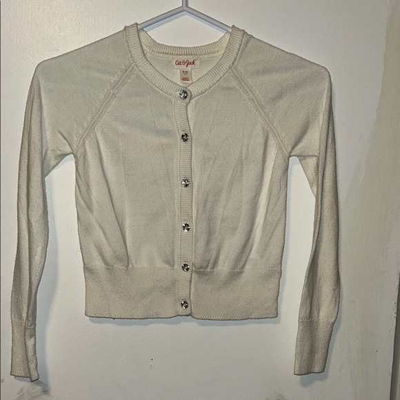 Cat & Jack Kids Ivory Cardigan Sweater - Picture 1 of 2